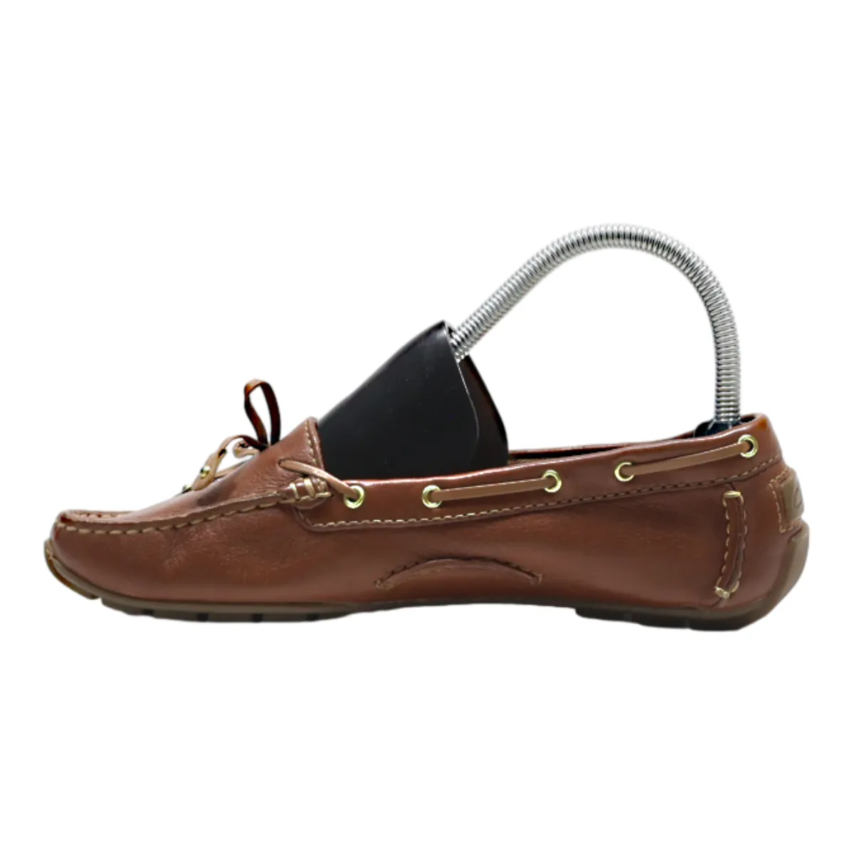 CLARKS Boat Shoes Brown Leather Womens UK 5.5