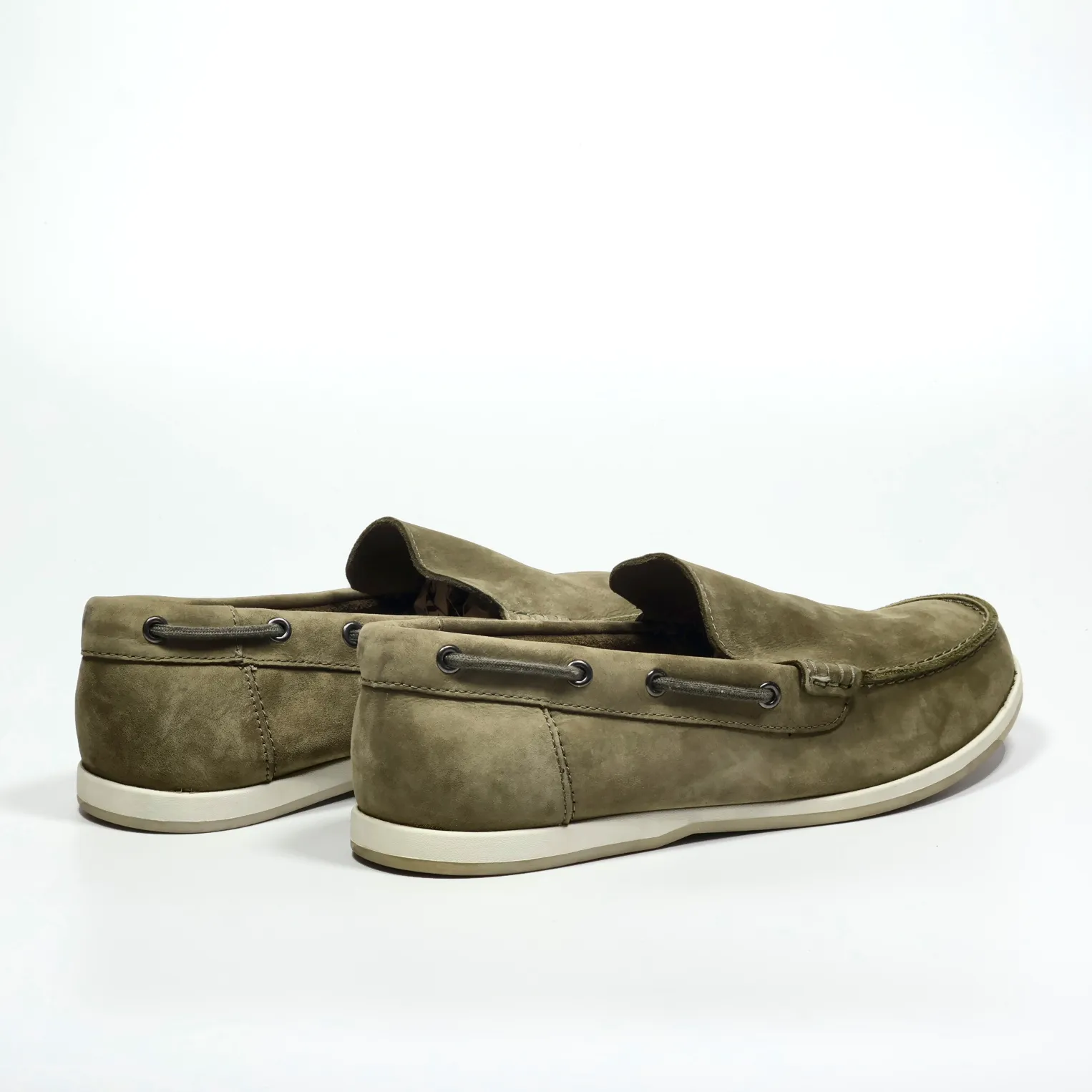 Clarks Boat Shoes Leather Green Colour For Men