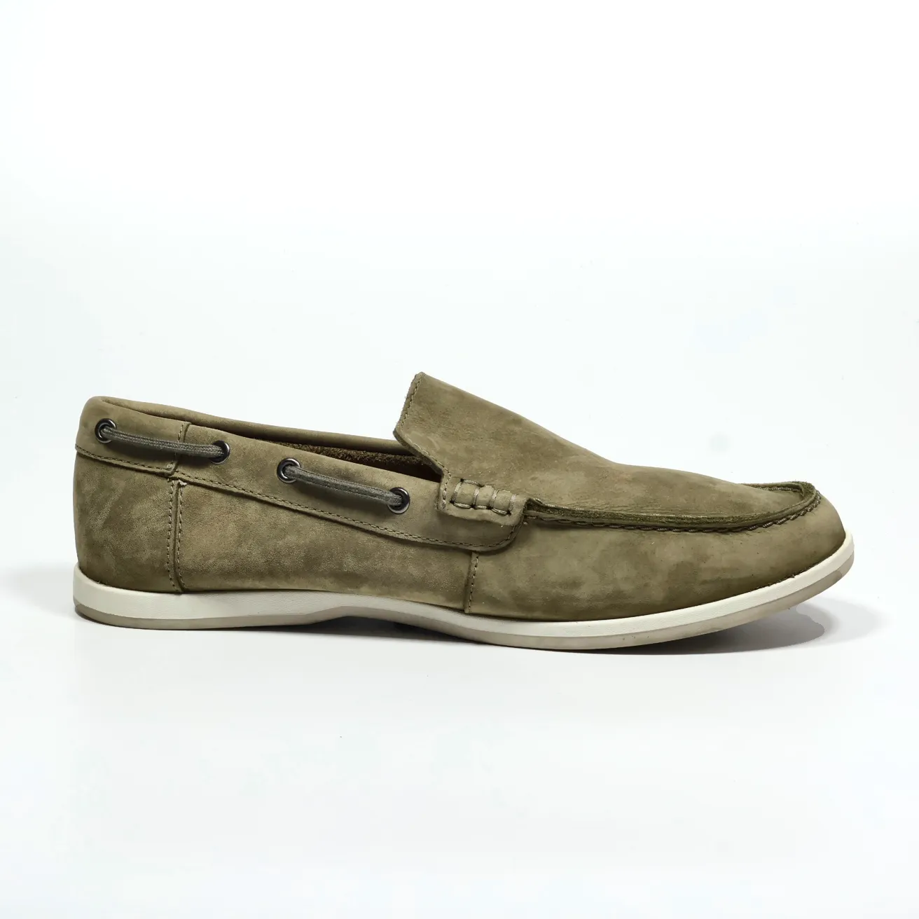 Clarks Boat Shoes Leather Green Colour For Men