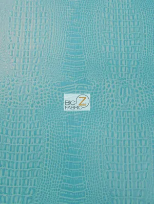 Crocodile Marine Vinyl Fabric - Auto/Boat - Upholstery Fabric / Fiji Turquoise / By The Roll - 30 Yards