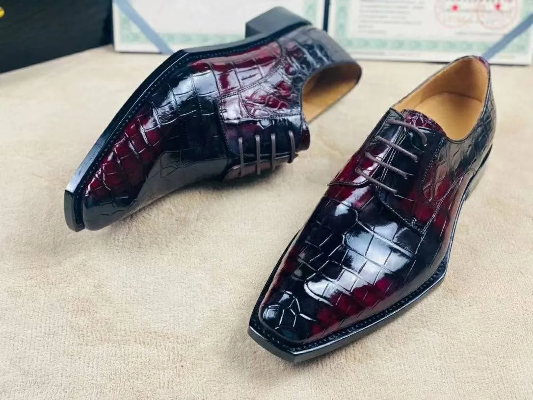 Crocodile Shoes Special Offer! Formal Business Shoes -Genuine Crocodile Skin Leather Men's Lace-Up  Business Shoes Casual Comfortable Dress Shoe Male Suit Shoes