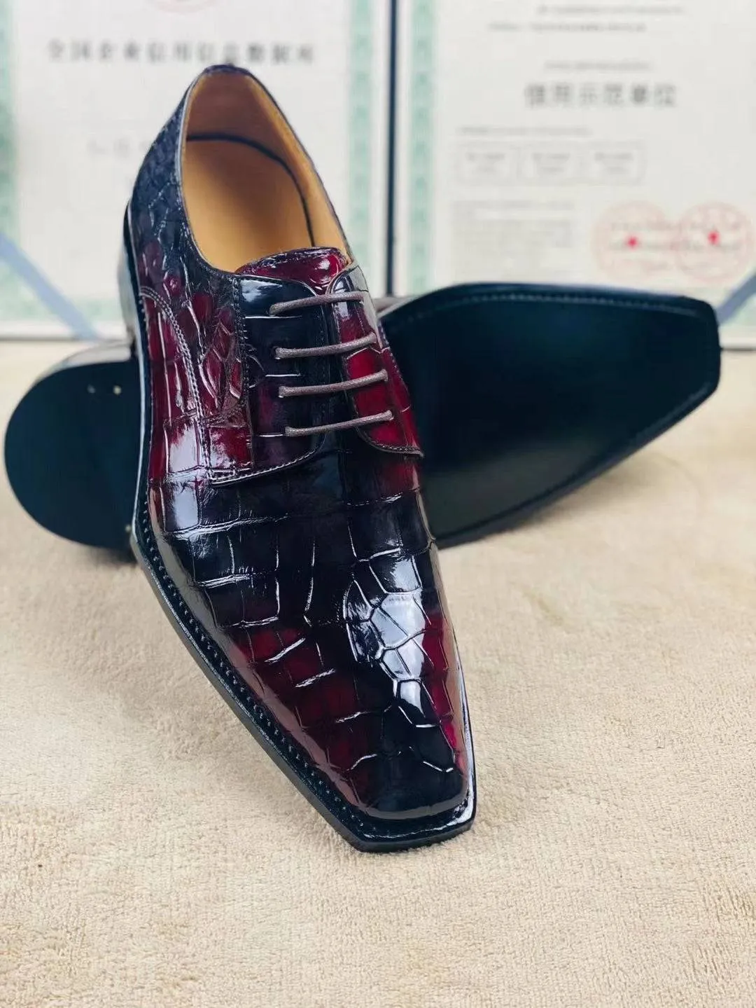 Crocodile Shoes Special Offer! Formal Business Shoes -Genuine Crocodile Skin Leather Men's Lace-Up  Business Shoes Casual Comfortable Dress Shoe Male Suit Shoes