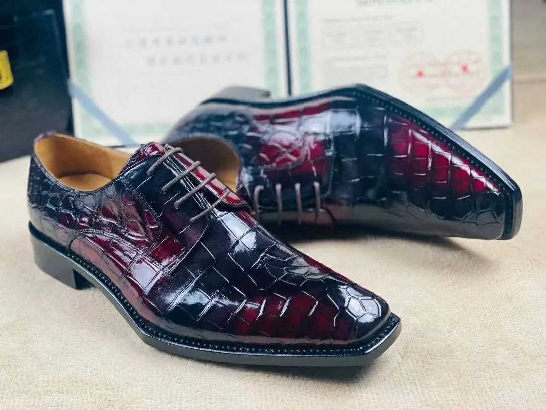 Crocodile Shoes Special Offer! Formal Business Shoes -Genuine Crocodile Skin Leather Men's Lace-Up  Business Shoes Casual Comfortable Dress Shoe Male Suit Shoes