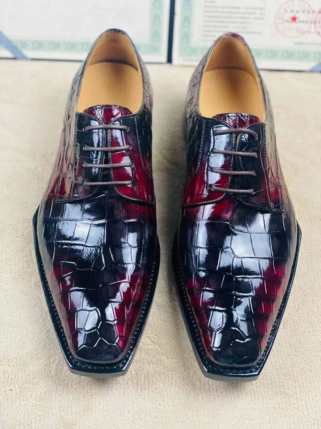 Crocodile Shoes Special Offer! Formal Business Shoes -Genuine Crocodile Skin Leather Men's Lace-Up  Business Shoes Casual Comfortable Dress Shoe Male Suit Shoes