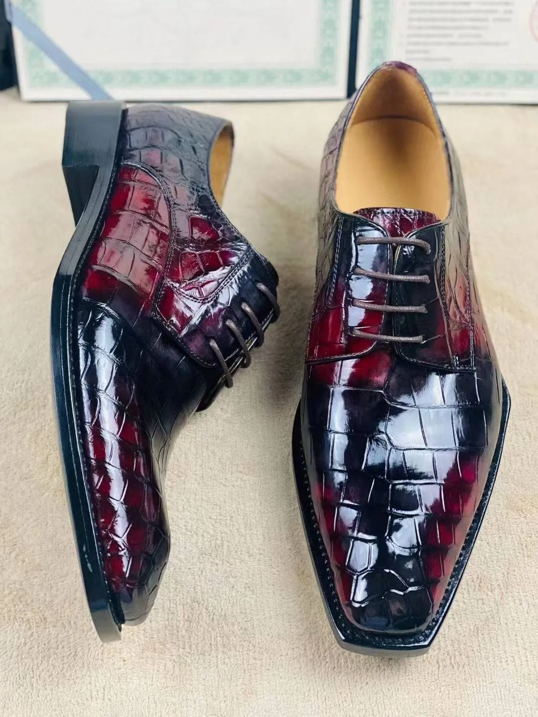 Crocodile Shoes Special Offer! Formal Business Shoes -Genuine Crocodile Skin Leather Men's Lace-Up  Business Shoes Casual Comfortable Dress Shoe Male Suit Shoes