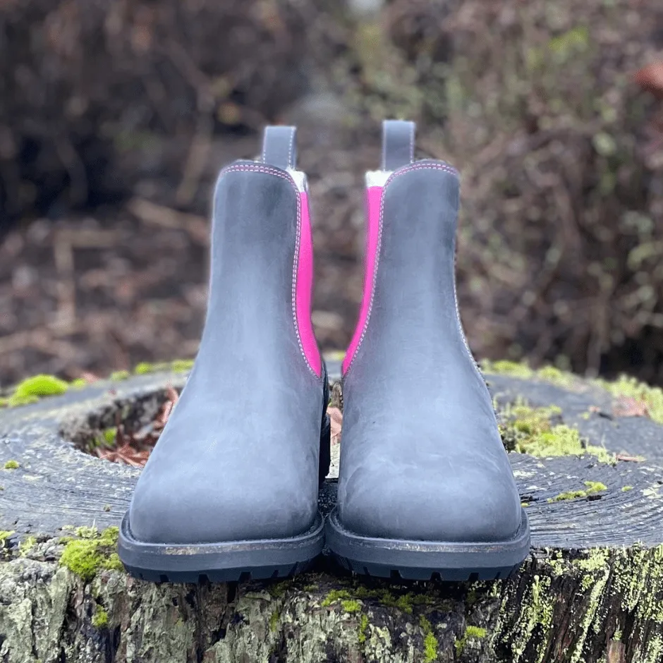 Custom Kingsley Amsterdam Chelsea Boot - Guacho Black and Pink - 40