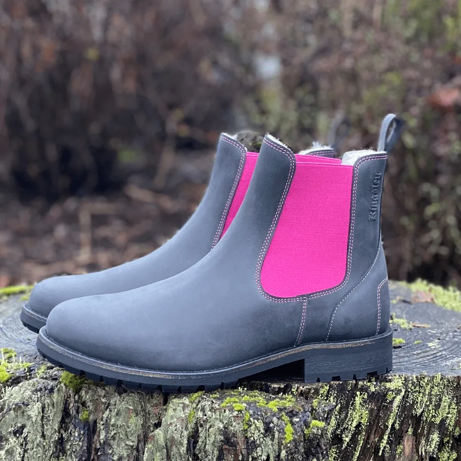 Custom Kingsley Amsterdam Chelsea Boot - Guacho Black and Pink - 40