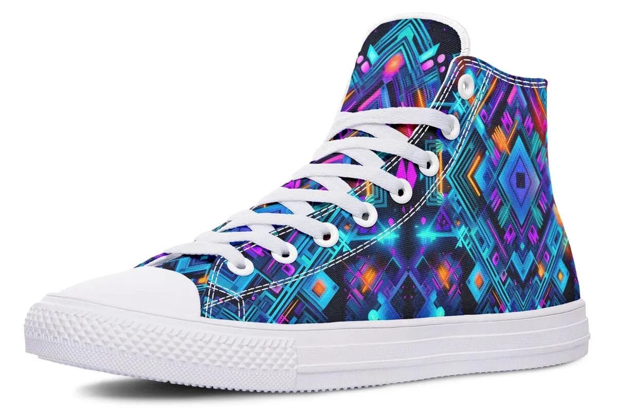 Cyan Convergence High Top Shoes