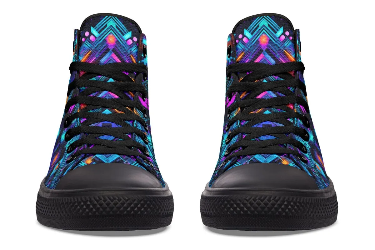 Cyan Convergence High Top Shoes