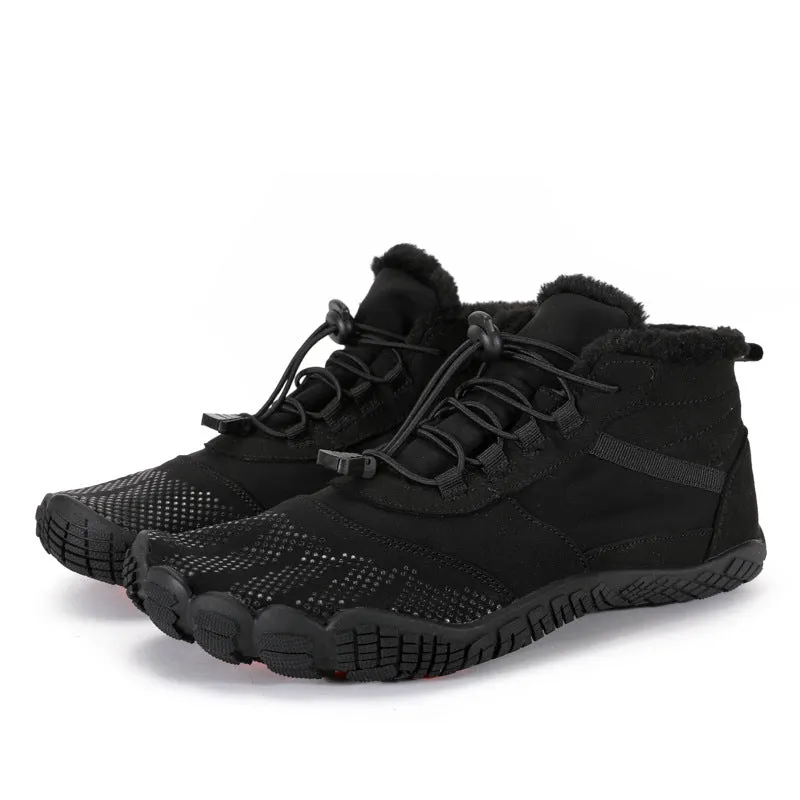 Damen Winter-Outdoor-Samt-Wanderschuhe, Fünf-Finger-Baumwollschuhe, Sport-Fahrradschuhe, warm und verdickt, rutschfest, wasserdicht, Wanderschuhe