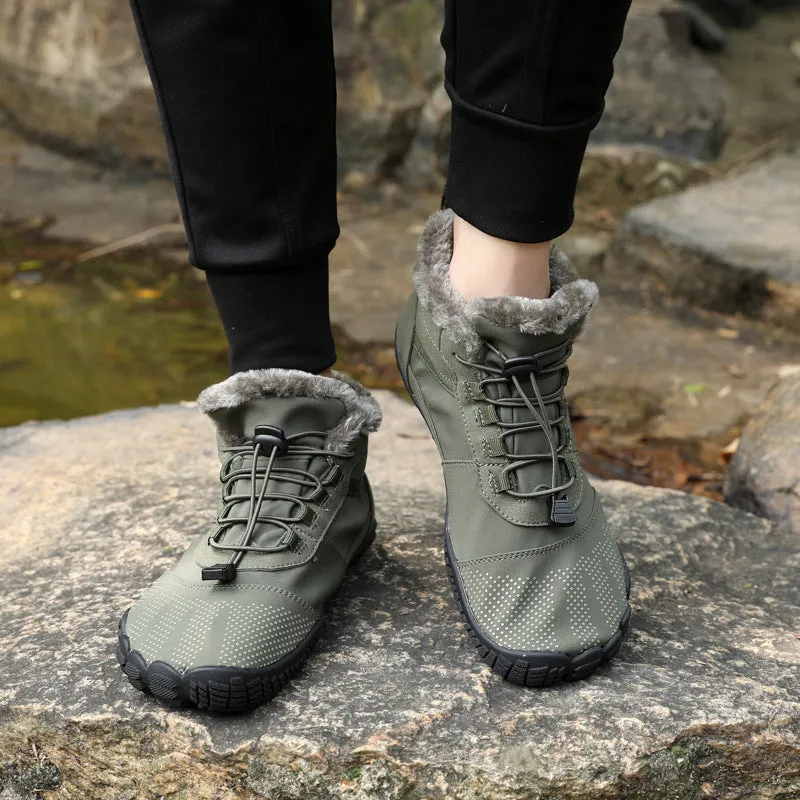 Damen Winter-Outdoor-Samt-Wanderschuhe, Fünf-Finger-Baumwollschuhe, Sport-Fahrradschuhe, warm und verdickt, rutschfest, wasserdicht, Wanderschuhe