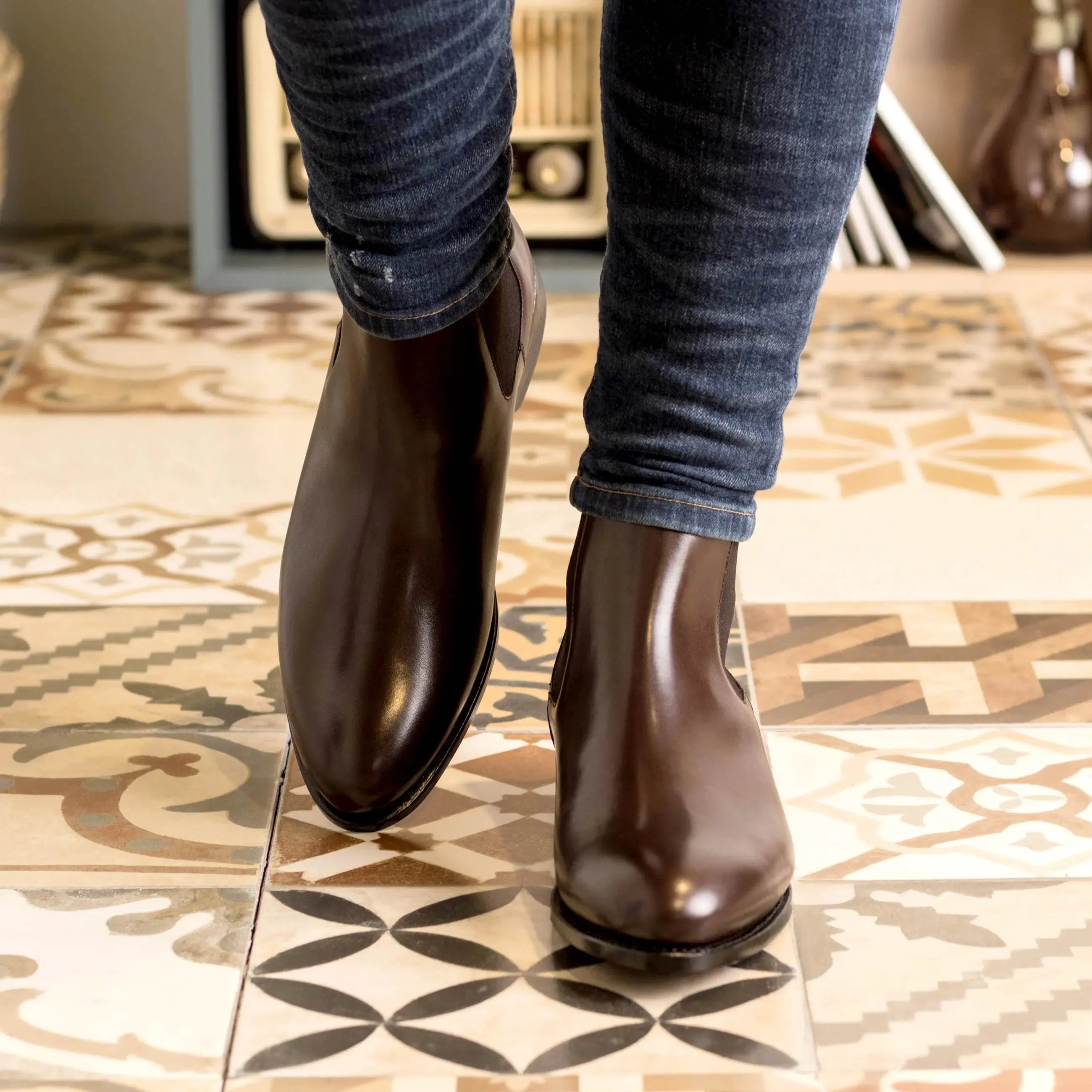 DapperFam Monza in Dark Brown Men's Italian Leather Chelsea Boot