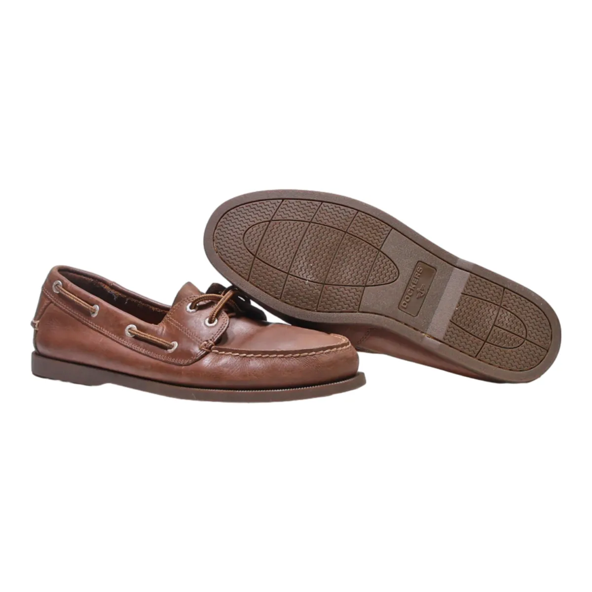 DOCKERS Boat Shoes Brown Leather Mens UK 10