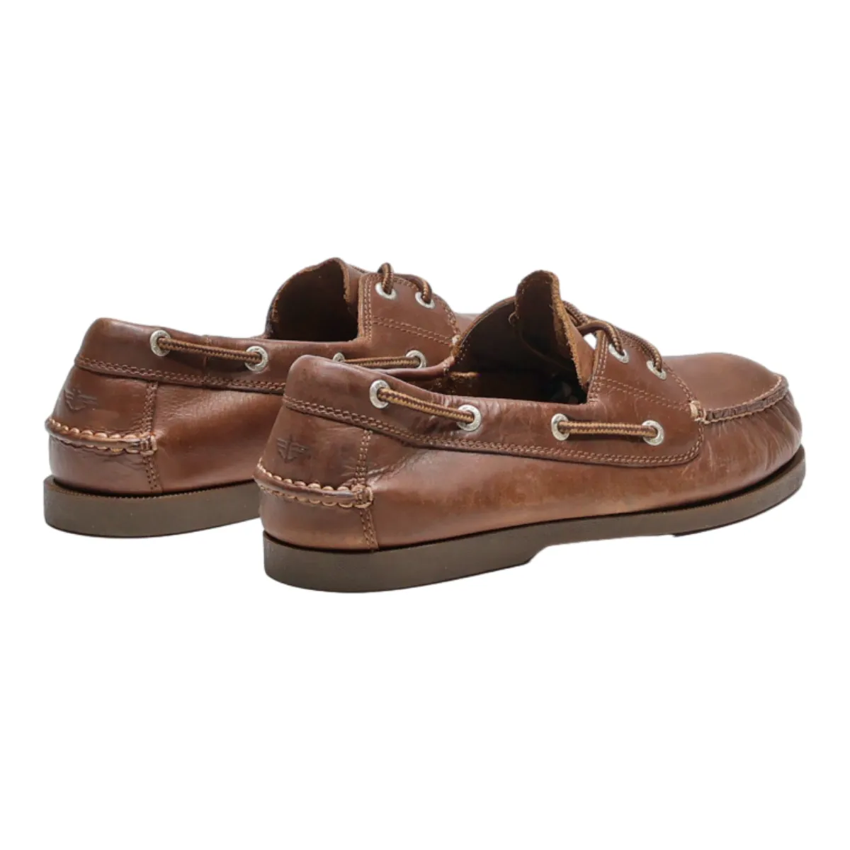 DOCKERS Boat Shoes Brown Leather Mens UK 8