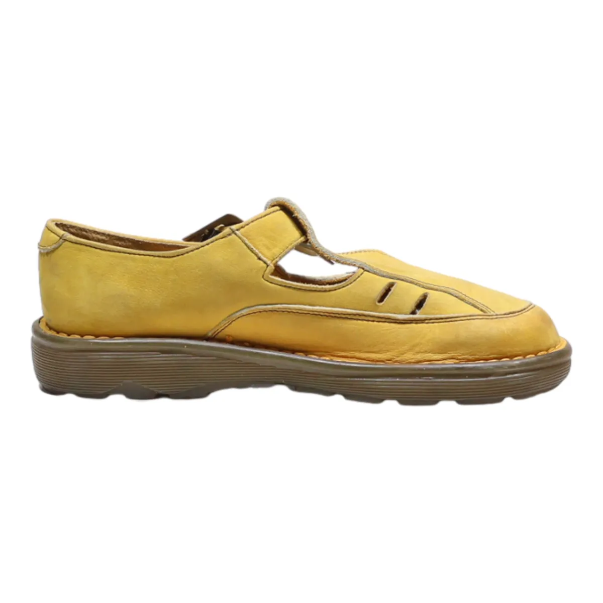 DR MARTENS Boat Shoes Yellow Leather Womens UK 5