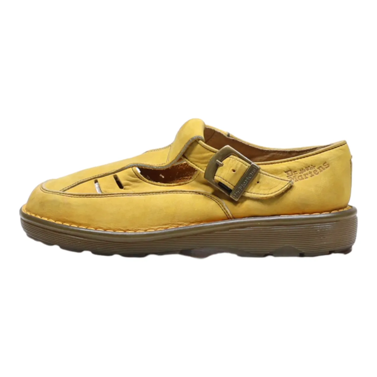 DR MARTENS Boat Shoes Yellow Leather Womens UK 5