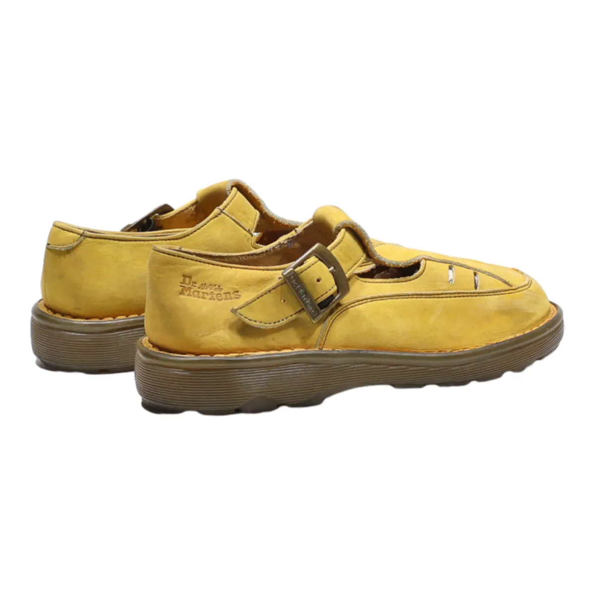 DR MARTENS Boat Shoes Yellow Leather Womens UK 5