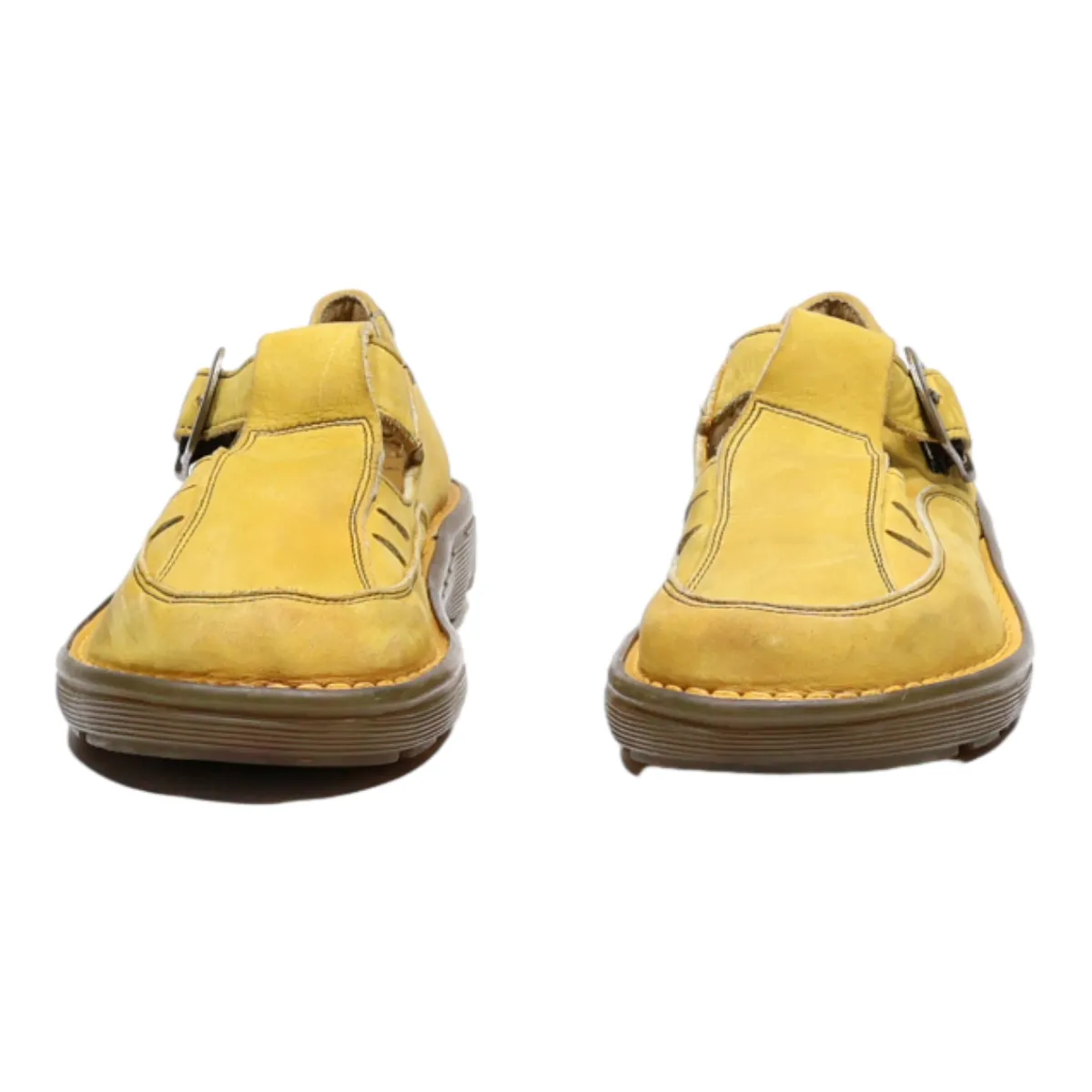 DR MARTENS Boat Shoes Yellow Leather Womens UK 5