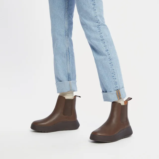 FitFlop F-mode leather flatform chelsea boots