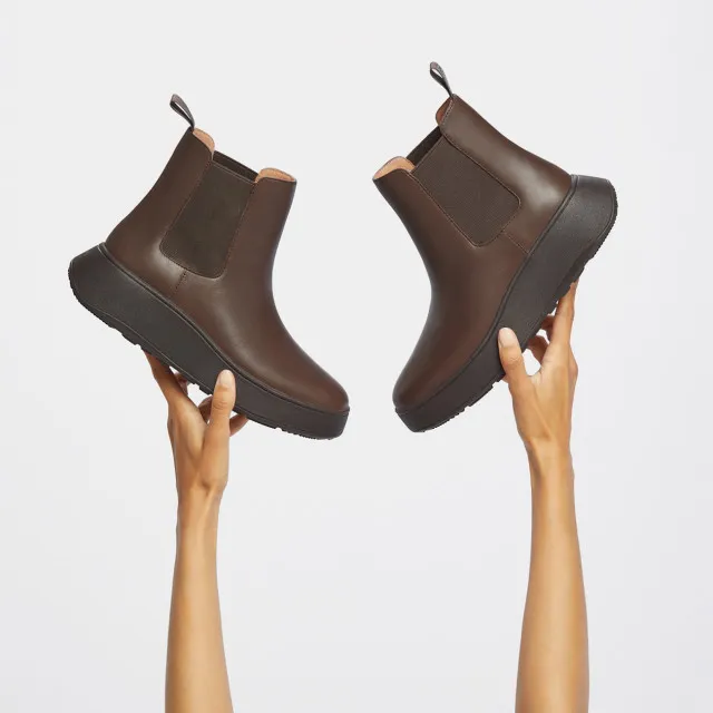 FitFlop F-mode leather flatform chelsea boots