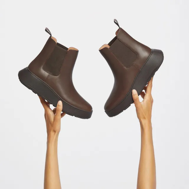 FitFlop F-mode leather flatform chelsea boots