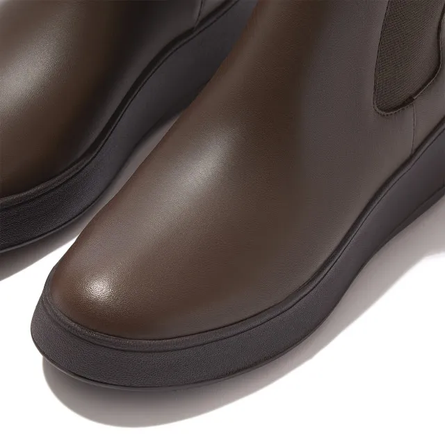 FitFlop F-mode leather flatform chelsea boots