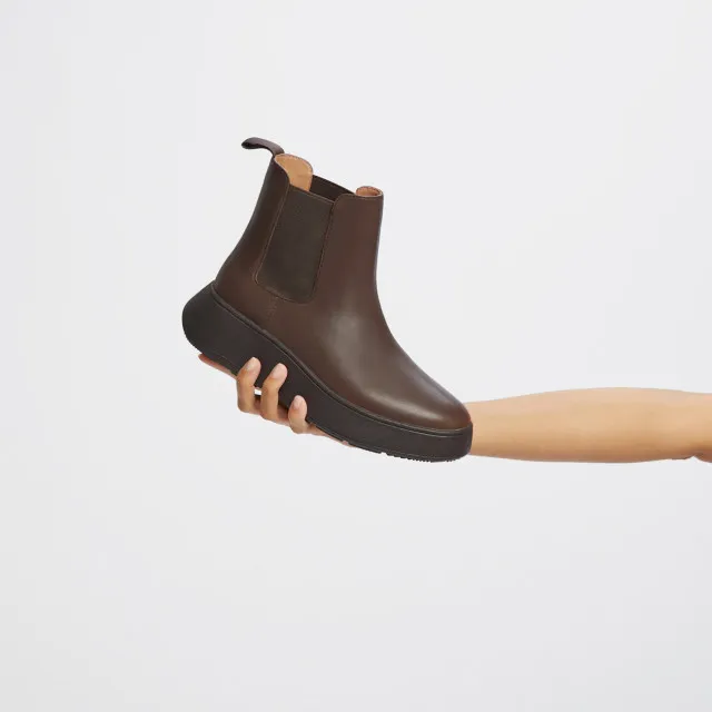 FitFlop F-mode leather flatform chelsea boots