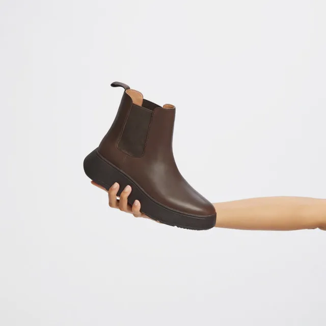 FitFlop F-mode leather flatform chelsea boots