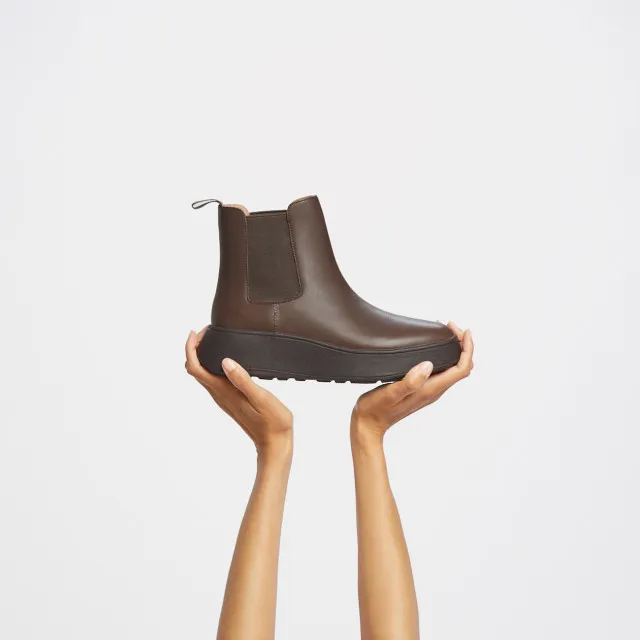 FitFlop F-mode leather flatform chelsea boots