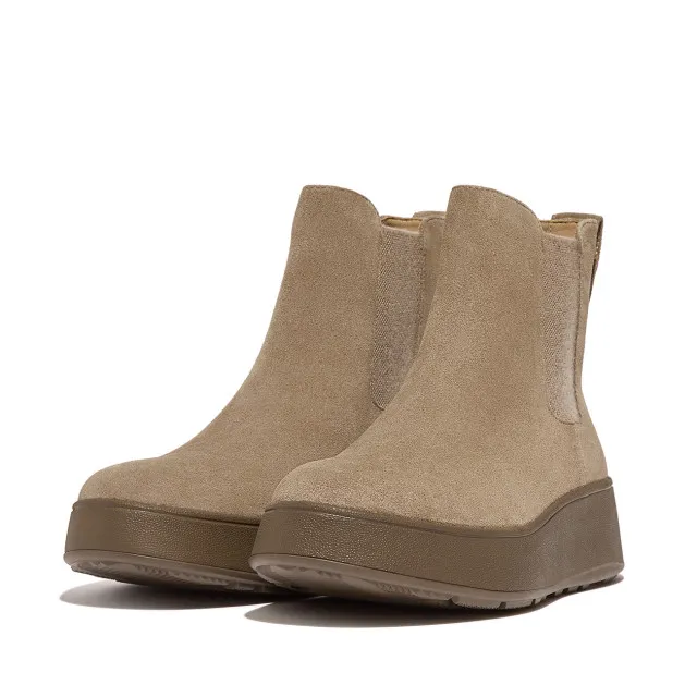 FitFlop F-mode suede flatform chelsea boots 2-tone elastic