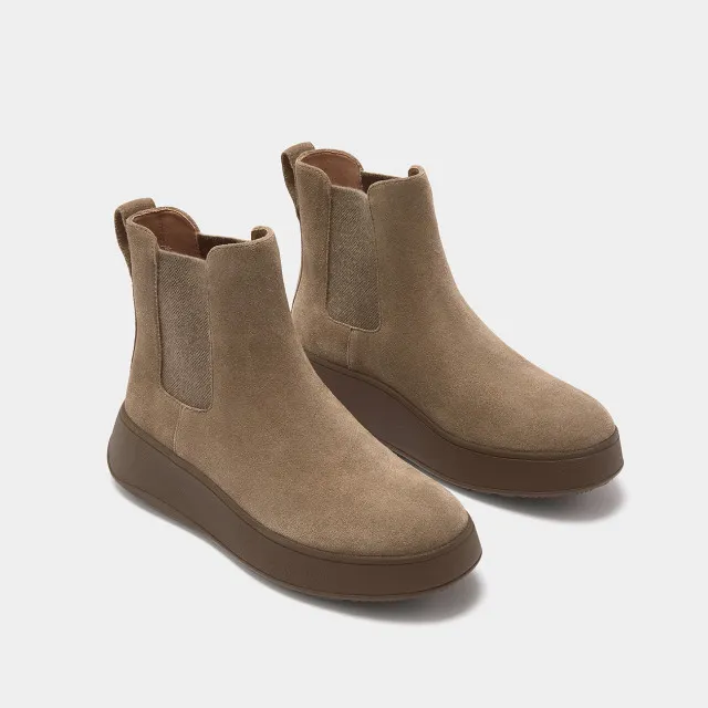 FitFlop F-mode suede flatform chelsea boots 2-tone elastic