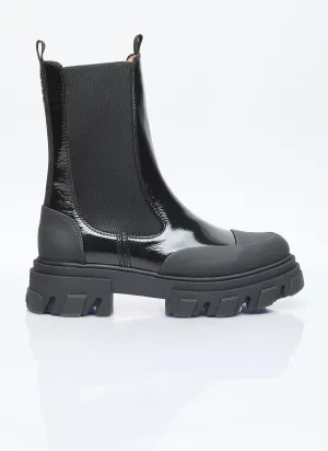 GANNI Cleated Mid Chelsea Boots