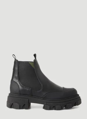 GANNI Leather Low Chelsea Boots