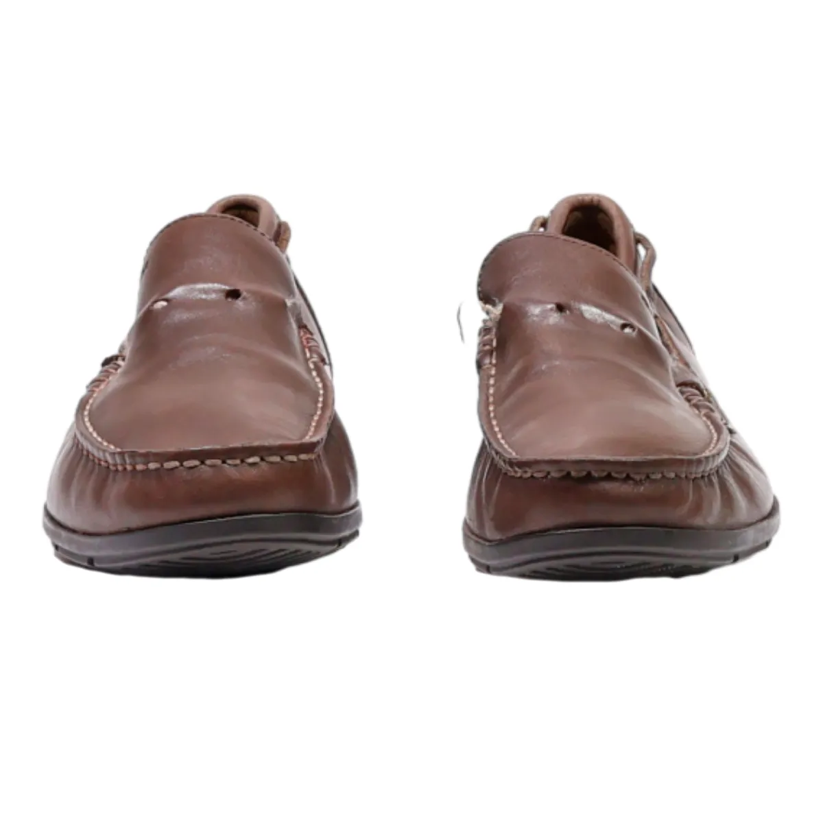 GEOX Boat Shoes Brown Leather Mens UK 6.5