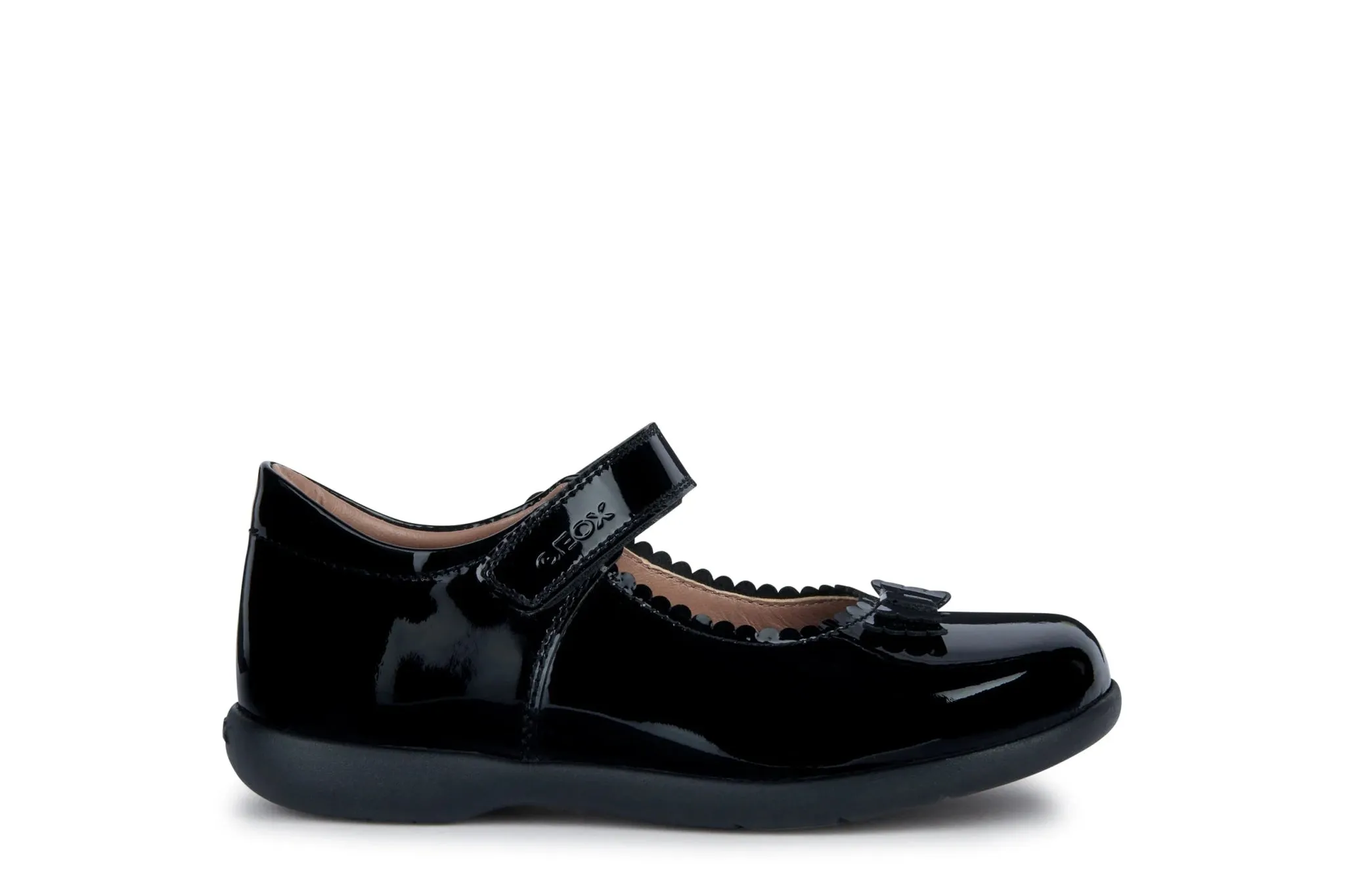 Geox: Naimara - Black Patent Scallop Mary Jane