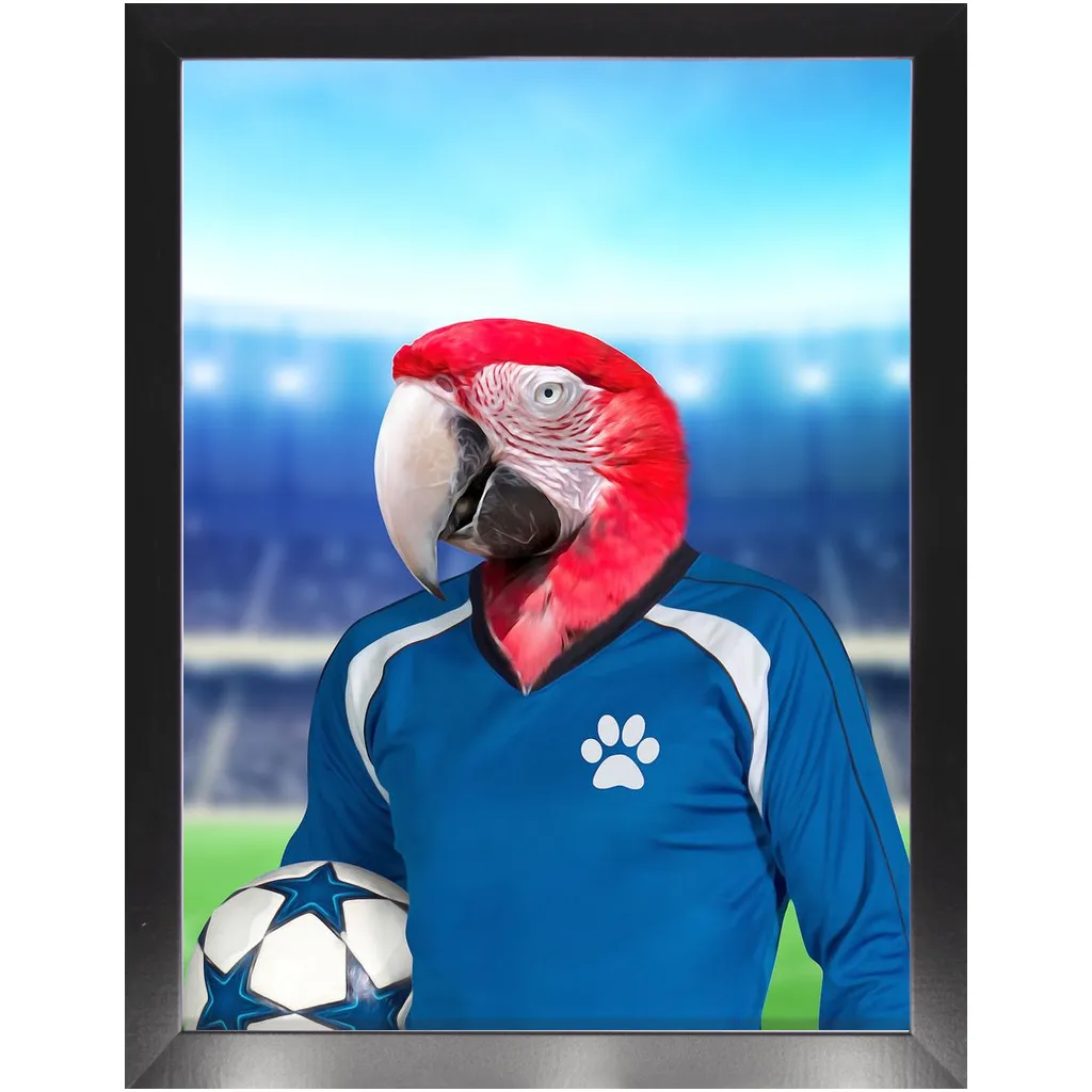 Get Your Kicks- Football, Soccer Player Inspired Custom Pet Portrait Framed Satin Paper Print