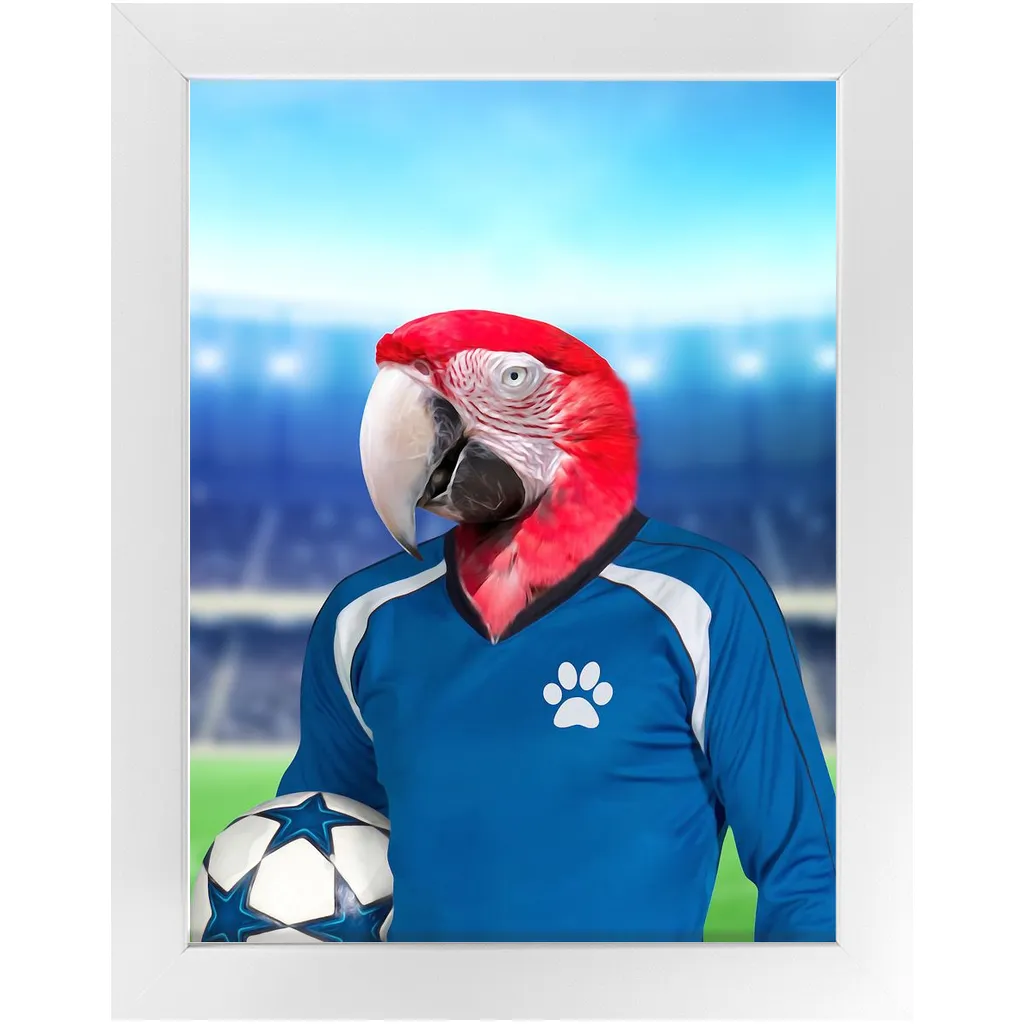 Get Your Kicks- Football, Soccer Player Inspired Custom Pet Portrait Framed Satin Paper Print