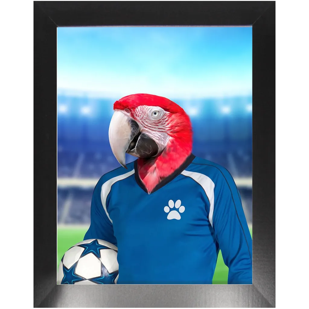 Get Your Kicks- Football, Soccer Player Inspired Custom Pet Portrait Framed Satin Paper Print