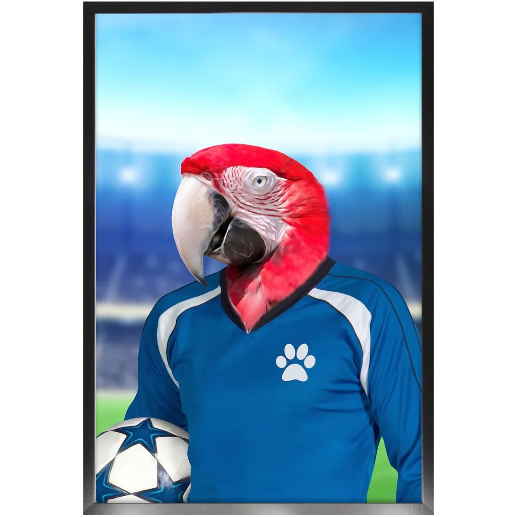 Get Your Kicks- Football, Soccer Player Inspired Custom Pet Portrait Framed Satin Paper Print