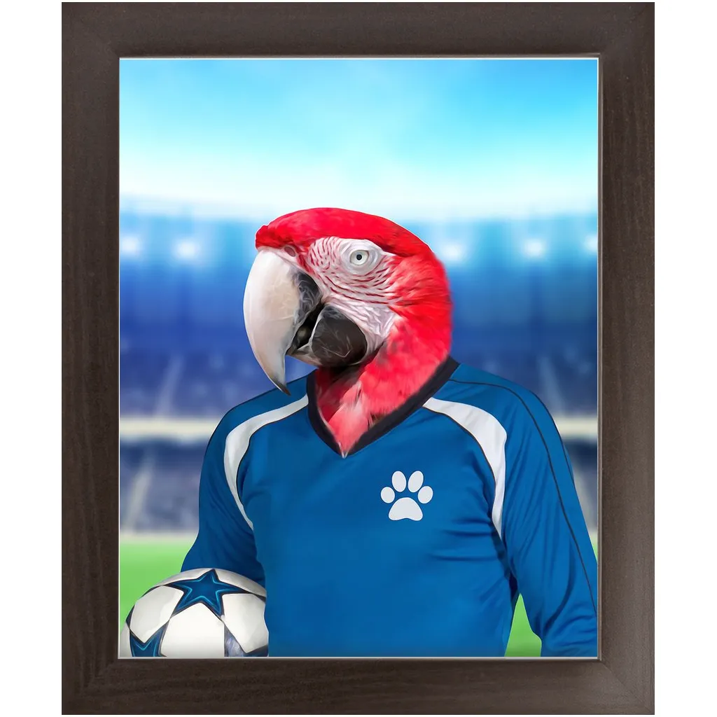 Get Your Kicks- Football, Soccer Player Inspired Custom Pet Portrait Framed Satin Paper Print