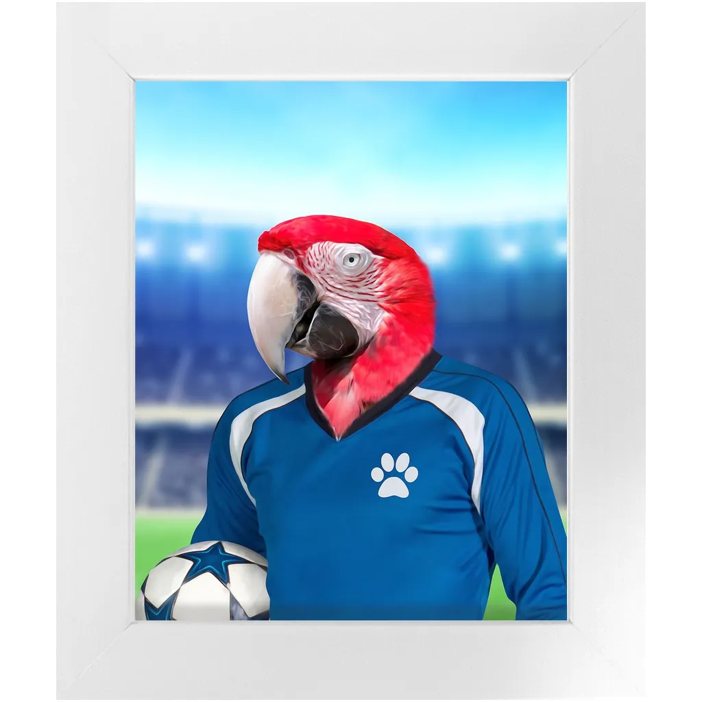 Get Your Kicks- Football, Soccer Player Inspired Custom Pet Portrait Framed Satin Paper Print