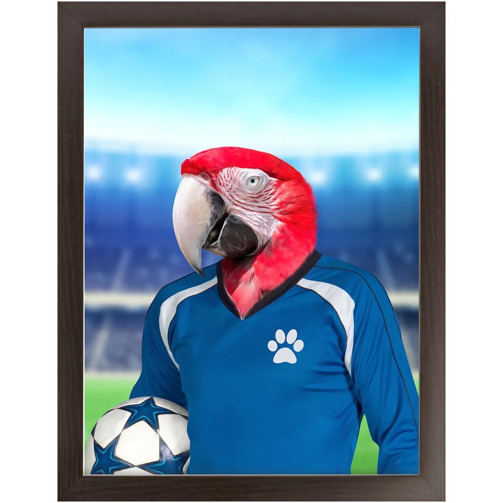 Get Your Kicks- Football, Soccer Player Inspired Custom Pet Portrait Framed Satin Paper Print