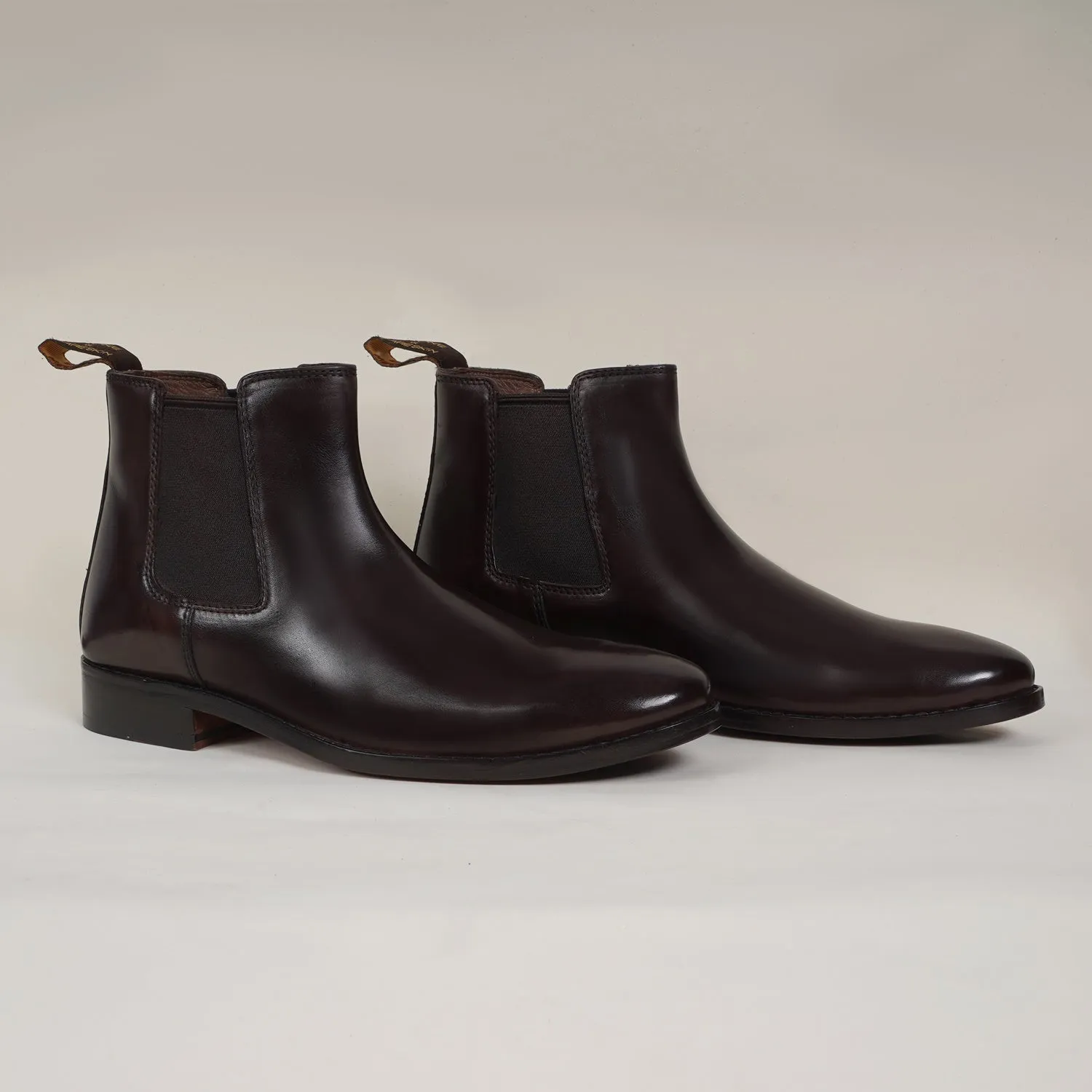 Hand Made Chelsea Boots in Dark Brown Leather For Men By Brune & Bareskin