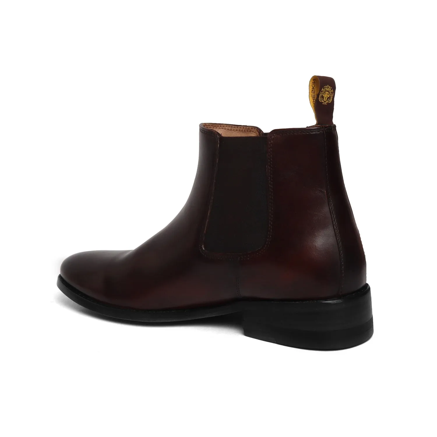 Hand Made Chelsea Boots in Dark Brown Leather For Men By Brune & Bareskin