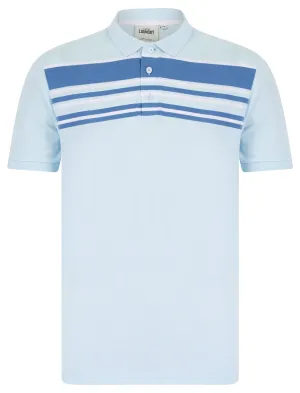 Hayden Yarn Dyed Stripe Cotton Pique Polo Shirt in Ice Water - Tokyo Laundry