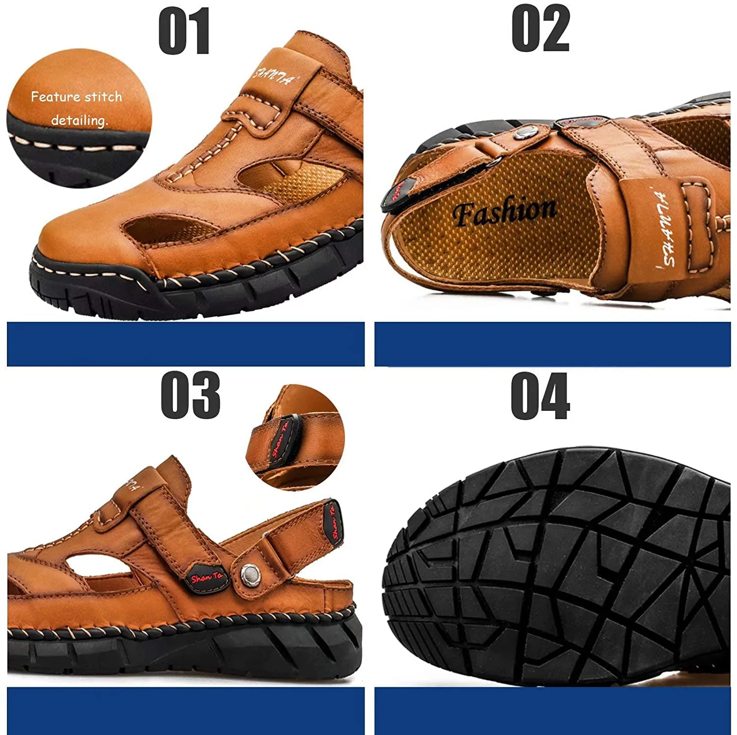 Herren Frühling Sommer Geschlossen Klettverschluss Sandalen