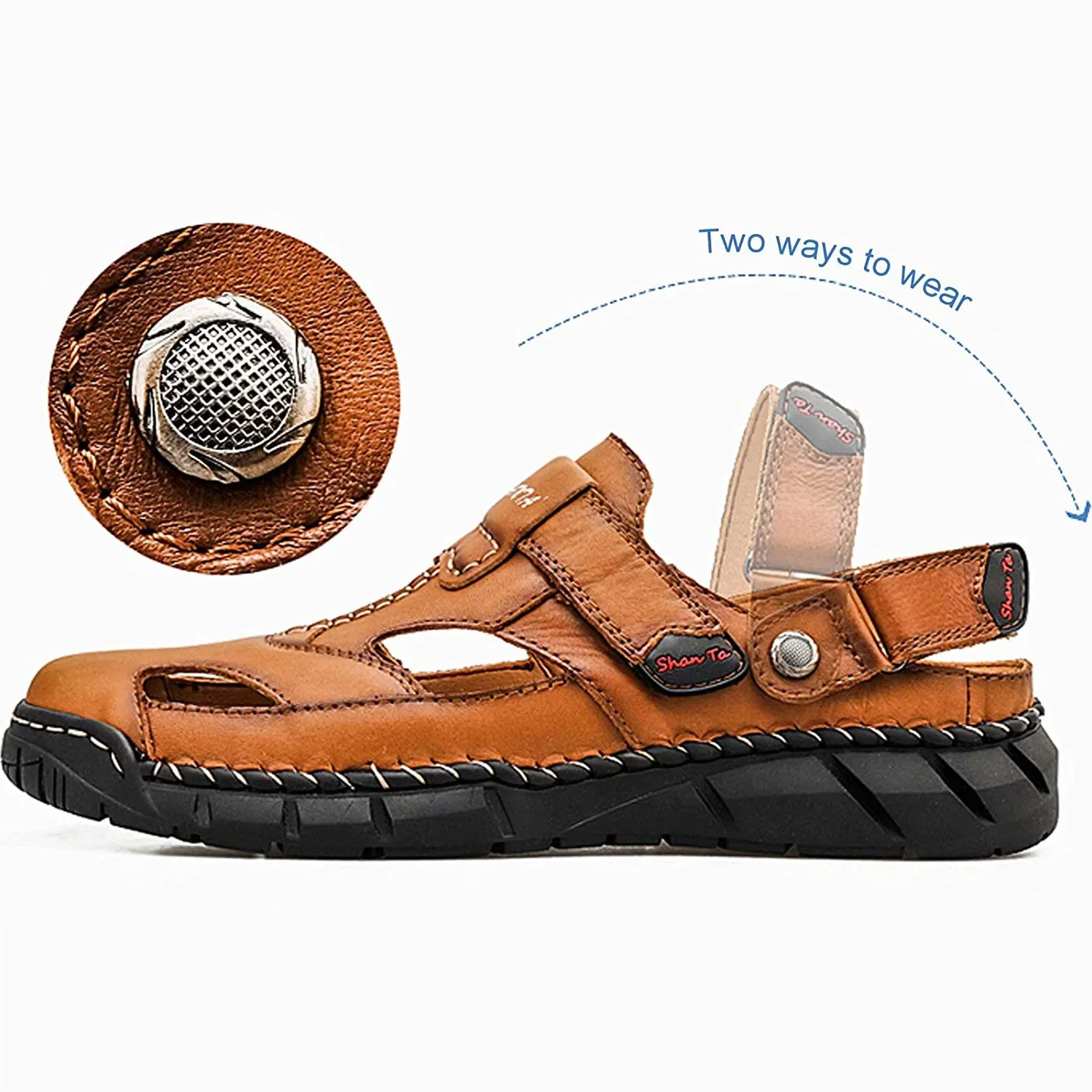 Herren Frühling Sommer Geschlossen Klettverschluss Sandalen