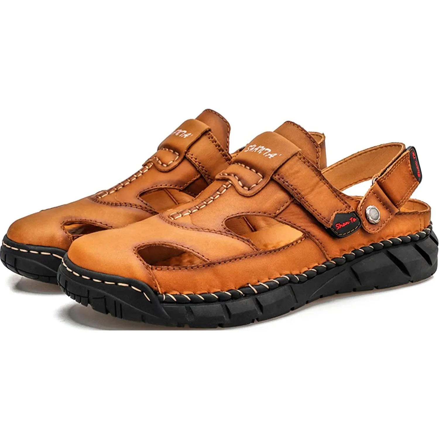 Herren Frühling Sommer Geschlossen Klettverschluss Sandalen