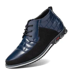 Herren runde Zehen schnüren Business Casual Leder Stiefeletten