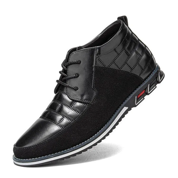 Herren runde Zehen schnüren Business Casual Leder Stiefeletten